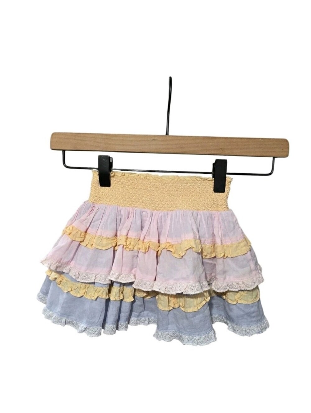 LOVE SHACK FANCY Girls Toddler 3-4 Years Tiered Ruffled Multicolor Mini Skirt